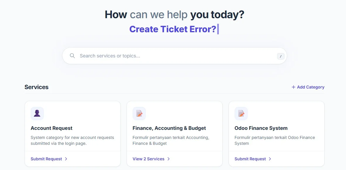 RoC Support Desk
